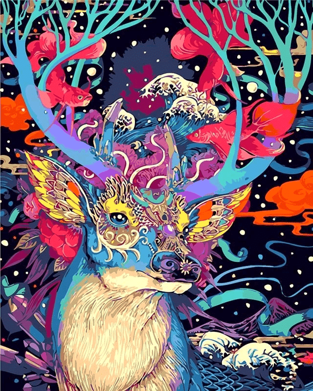 Paint By Numbers Kit Abstract Deer - Just Paint by Number